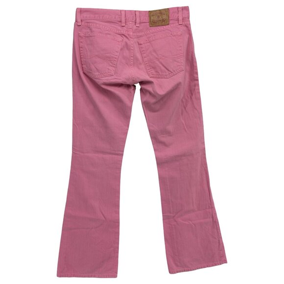 Lucky Brand Lil Maggie Flare Jeans Womens Pink Cotton Button Fly Low Rise Size 4 - Picture 2 of 11